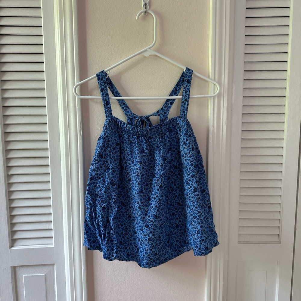 Old Navy Blue Patterned Tank Top